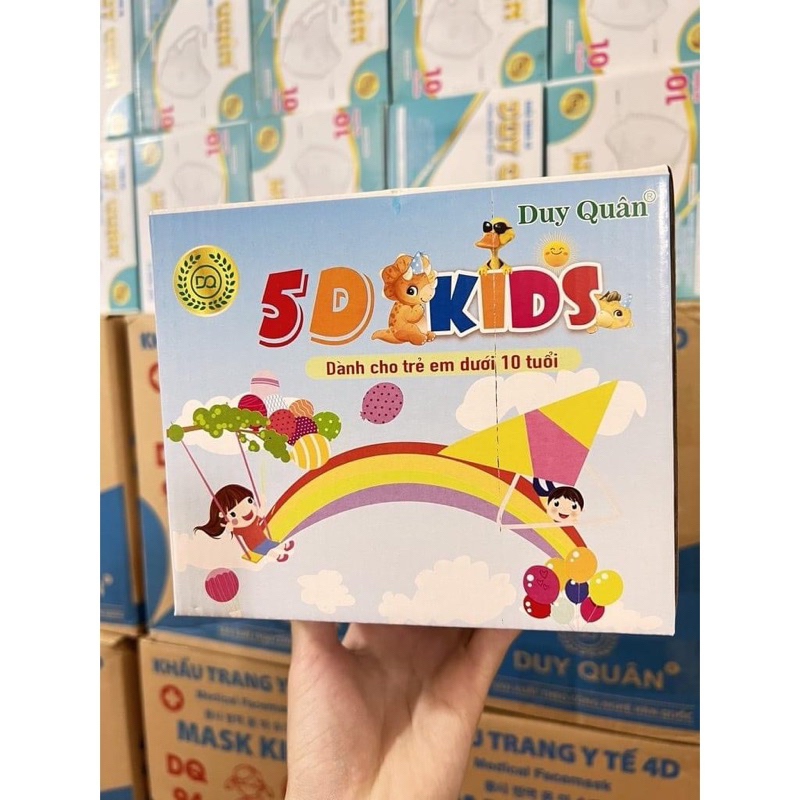 THÙNG 50 CHIẾC KHẨU TRANG 5D MASK QUAI THUN CHO BÉ, KHẨU TRANG CHO BÉ TỪ 2-10 TUỔI