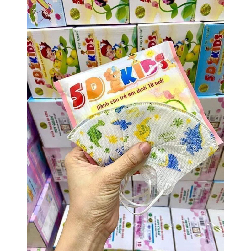 THÙNG 50 CHIẾC KHẨU TRANG 5D MASK QUAI THUN CHO BÉ, KHẨU TRANG CHO BÉ TỪ 2-10 TUỔI