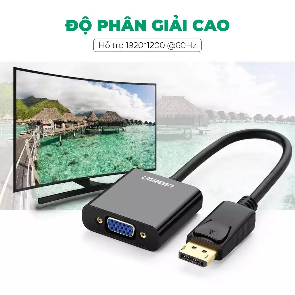 Cáp chuyển đổi Displayport sang VGA cao cấp chính hãng Ugreen DP109 20415