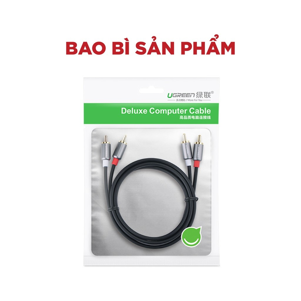 Dây loa cáp Audio 2 đầu RCA Hoa Sen UGREEN AV104 dài 1,5m đến 5m - Hàng Chính Hãng