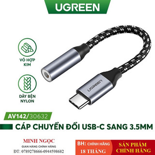 Cáp chuyển đổi usb type c sang cổng 3.5mm audio ugreen 30632 cao cấp - hàng chính hãng