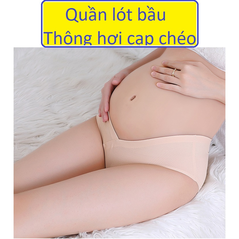 Quần lót bầu sau sinh cạp chéo thông hơi có size cho mẹ bầu từ 43kg đến 70kg - 𝐐𝐋𝟎𝟑