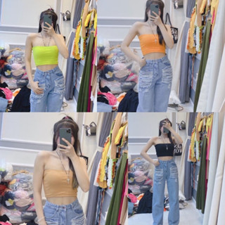  Áo ống from ngắn trên rốn  hàng may 2 lớp  co giãn thoải mái  có 2 size S và M  Bigsize 