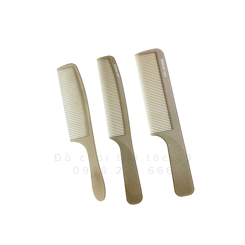 ❌GIÁ SỈ❌ Lược cắt nam barber đủ bộ Makar 1802-1803 chất nhựa tốt dẻo và mỏng bám tóc