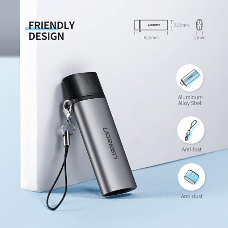 Đầu đọc thẻ nhớ USB Type C cho thẻ SD/TF chính hãng Ugreen 50704 cao cấp - Bảo hành chính hãng 18 tháng