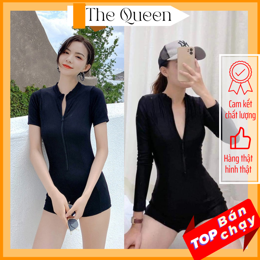 Bikini liền thân đồ bơi đi biển 1 mảnh dây khóa kéo kín đáo tôn dáng gợi cảm The Queen 045