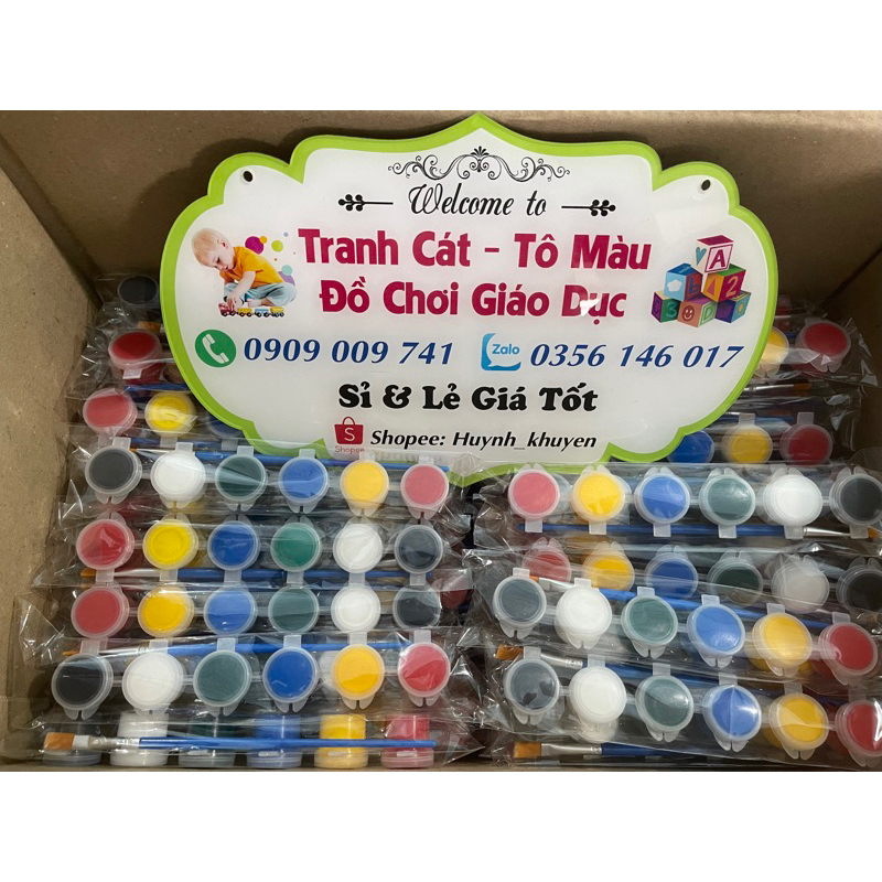 Combo vĩ 6 màu nước 3ml và cọ