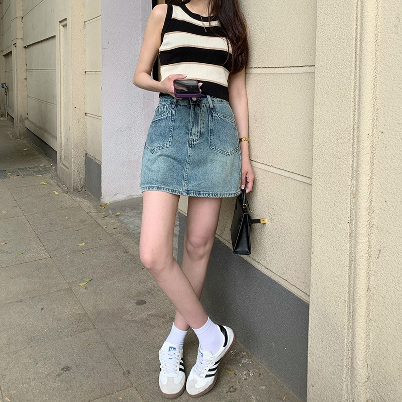 chân váy bò jean chữ a nữ jeans cạp cao phong cách style huyenjean_06 ms02 | BigBuy360 - bigbuy360.vn