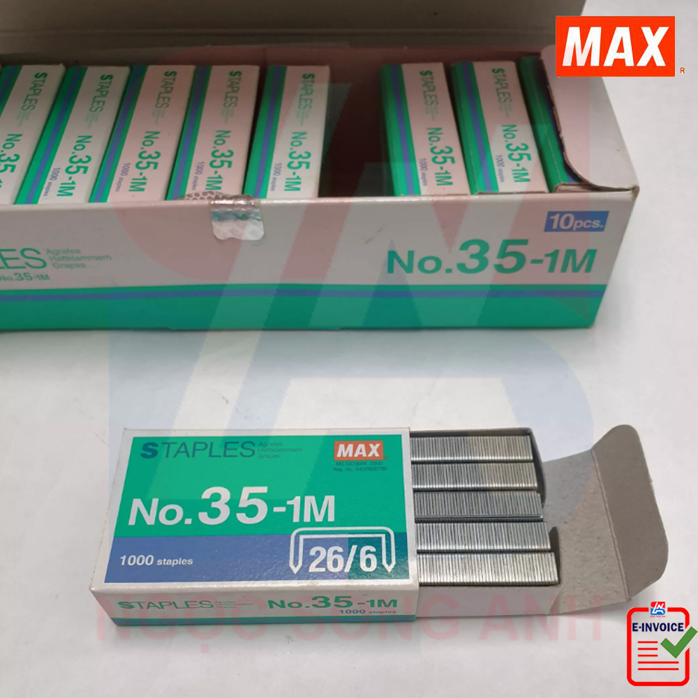 Set 10 hộp Kim bấm số 3 (26/6) Max NO.35-1M
