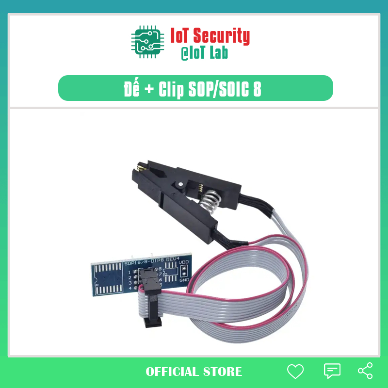 Bộ CH341A, clip kẹp IC Flash read/write EEPROM, Firmware kiểu chân SOP/SOIC8 SOP16/SOIC16 sang DIP8