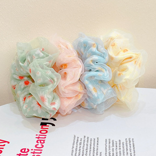 Cột tóc vải scrunchies 2 lớp phong cách vintage dây buộc tóc scrunchies