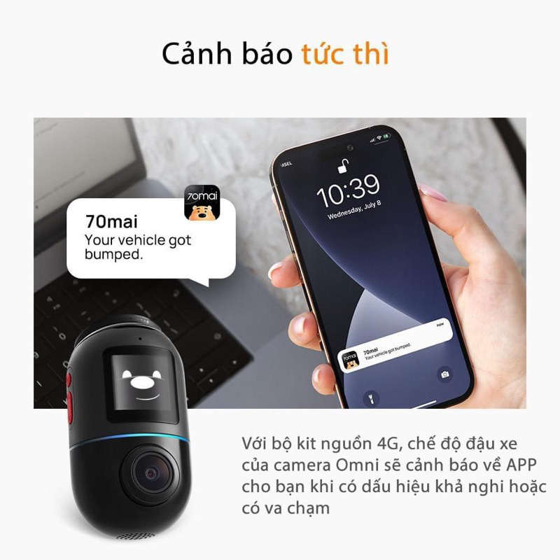 70mai Omni X200 - Camera Hành Trình Xoay 360 Độ, Xem Trực Tuyến Từ Xa | BigBuy360 - bigbuy360.vn