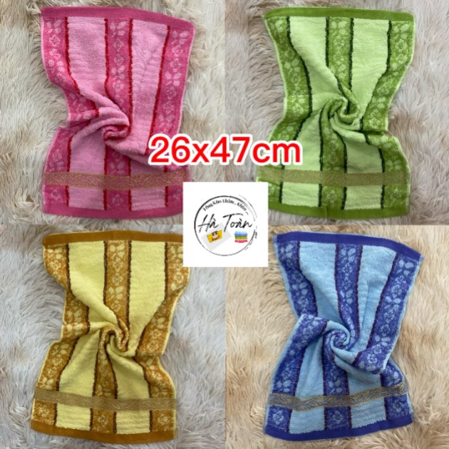 Khăn Mặt , Khăn Lau Tay Cotton KT 26x47cm