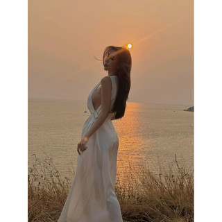 Đầm ashley lụa satin bóng cutout details đai đá eo sang chảnh TKCC