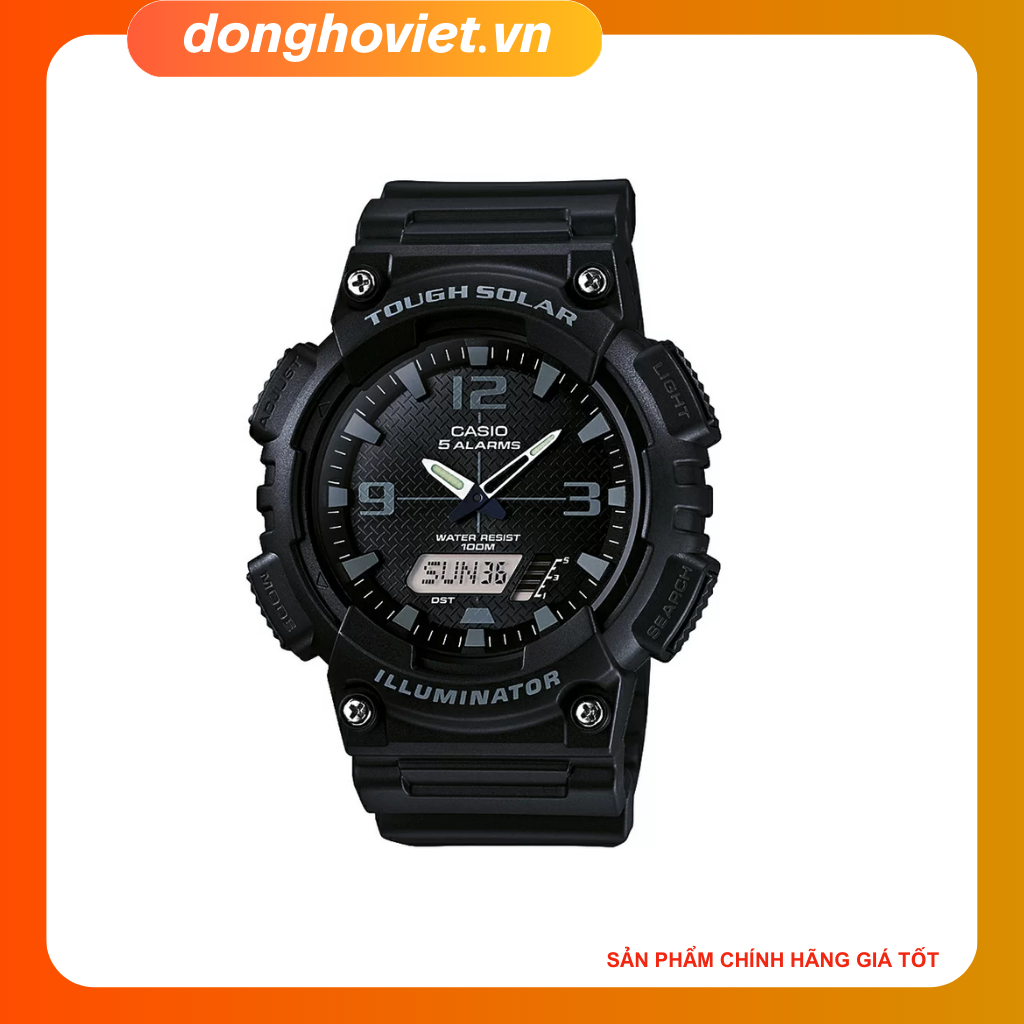 Đồng hồ nam casio aq-s810w-1a2vdf I Năng Lượng Mặt Trời - Đèn Led - Bấm Giờ