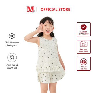Bộ quần áo bé gái mùa hè quần đùi áo sát nách họa tiết Thời trang M2 DFM0316