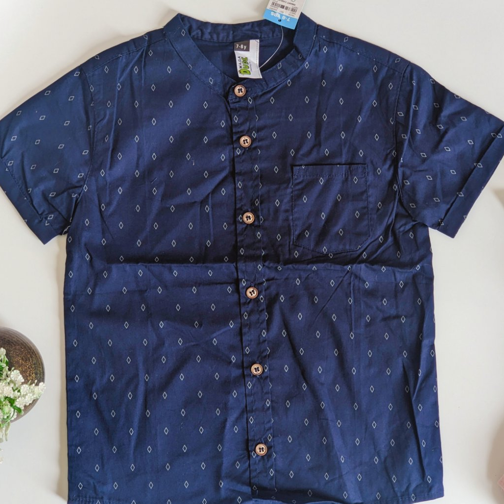 Áo sơ mi bé trai caro màu trơn dư xịn