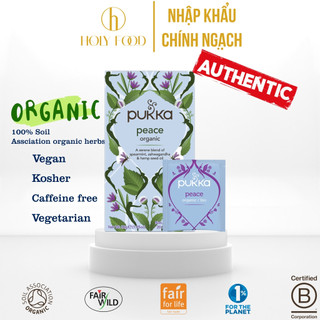 Trà Túi Lọc Thảo Mộc Hữu Cơ Organic Pukka Peace Làm sạch Mát gan Ngủ Ngon Giảm Căng Thẳng Nội địa UK  