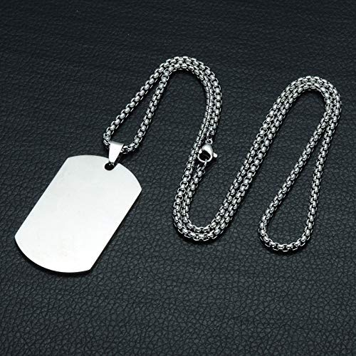 Dây chuyền inox mặt hình thẻ bài dogtag quân đội không hen rỉ bảng to đánh bóng sáng đẹp