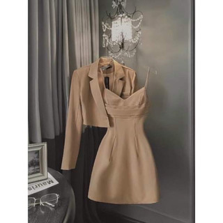 SET 2 MÓN ĐẦM DÂY KÈM ÁO KHOÁC
