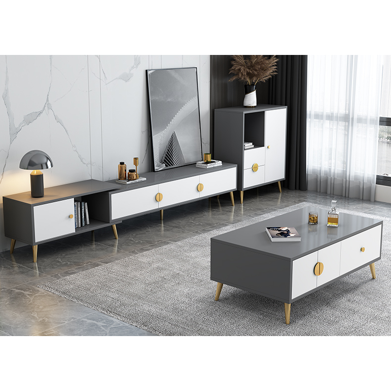 Tủ sách tủ để đồ decor trang trí phòng khách màu ghi xám phối trắng - gp273