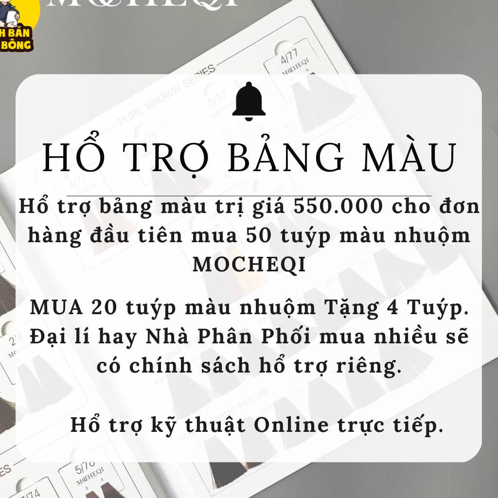Màu nhuộm cơ bản cho Salon tóc MOCHEQI 100ml - Bảng màu 2022