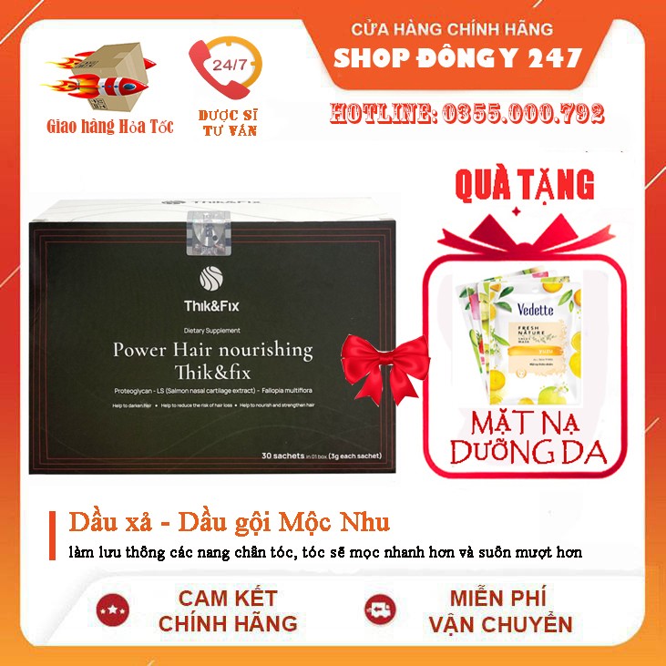 Cốm Dưỡng Tóc THIK&FIX- Hỗ Trợ Bổ Huyết, Làm Đen Tóc, Dày Tóc