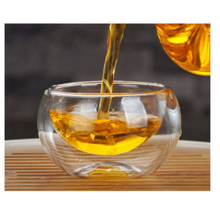 Chén đĩa thủy tinh quai | chén thủy tinh chịu nhiệt chuyên dùng cho trà hoa cúc 100ml kèm đĩa kê thủy tinh chịu nhiệt