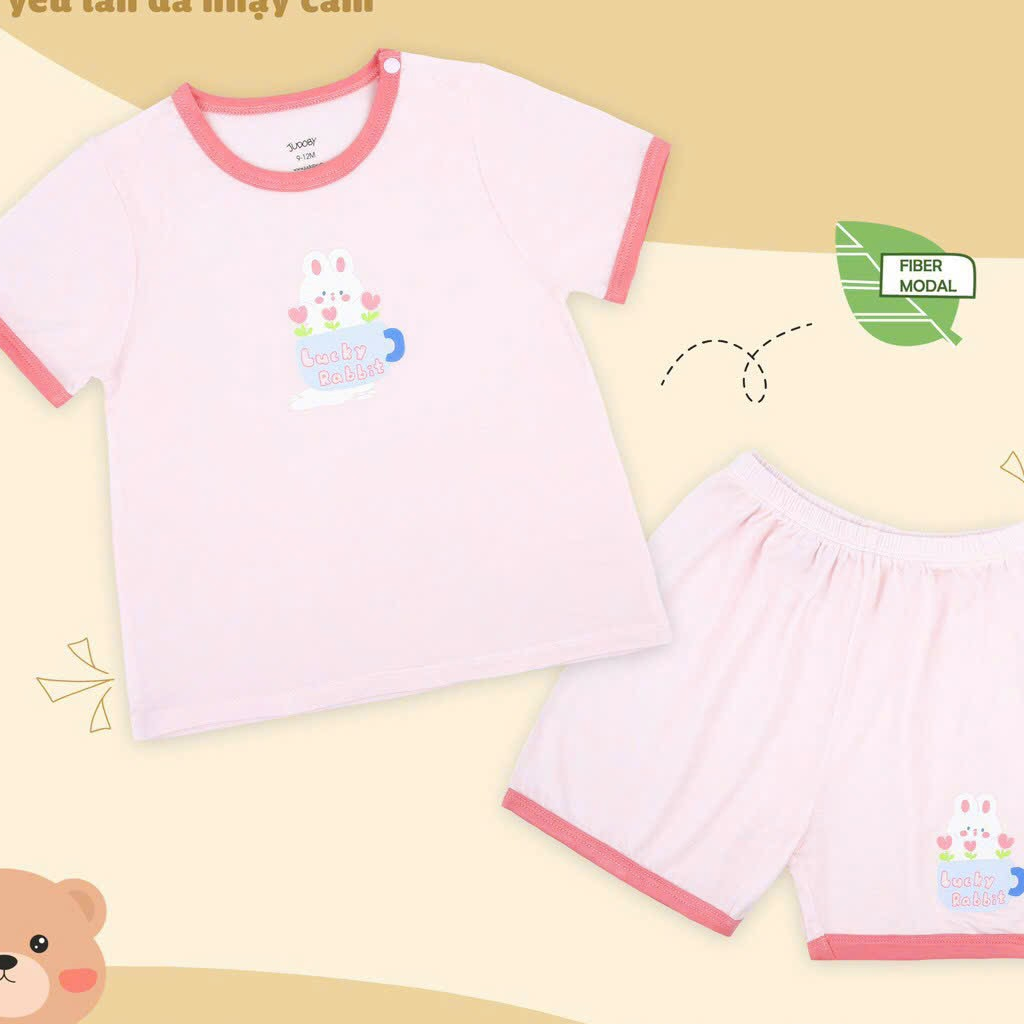 Bộ thun ngắn mặc nhà cho bé trai và bé gái, đồ bộ thun đùi mềm mại co giãn cho bé sơ sinh