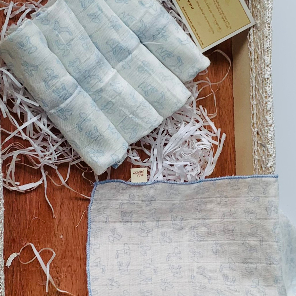 Khăn Sữa Sợi Tre Bamboo Ranbee Set 5 chiếc - Chất Liệu Xô Sợi Tre Cao Cấp  - PK03801