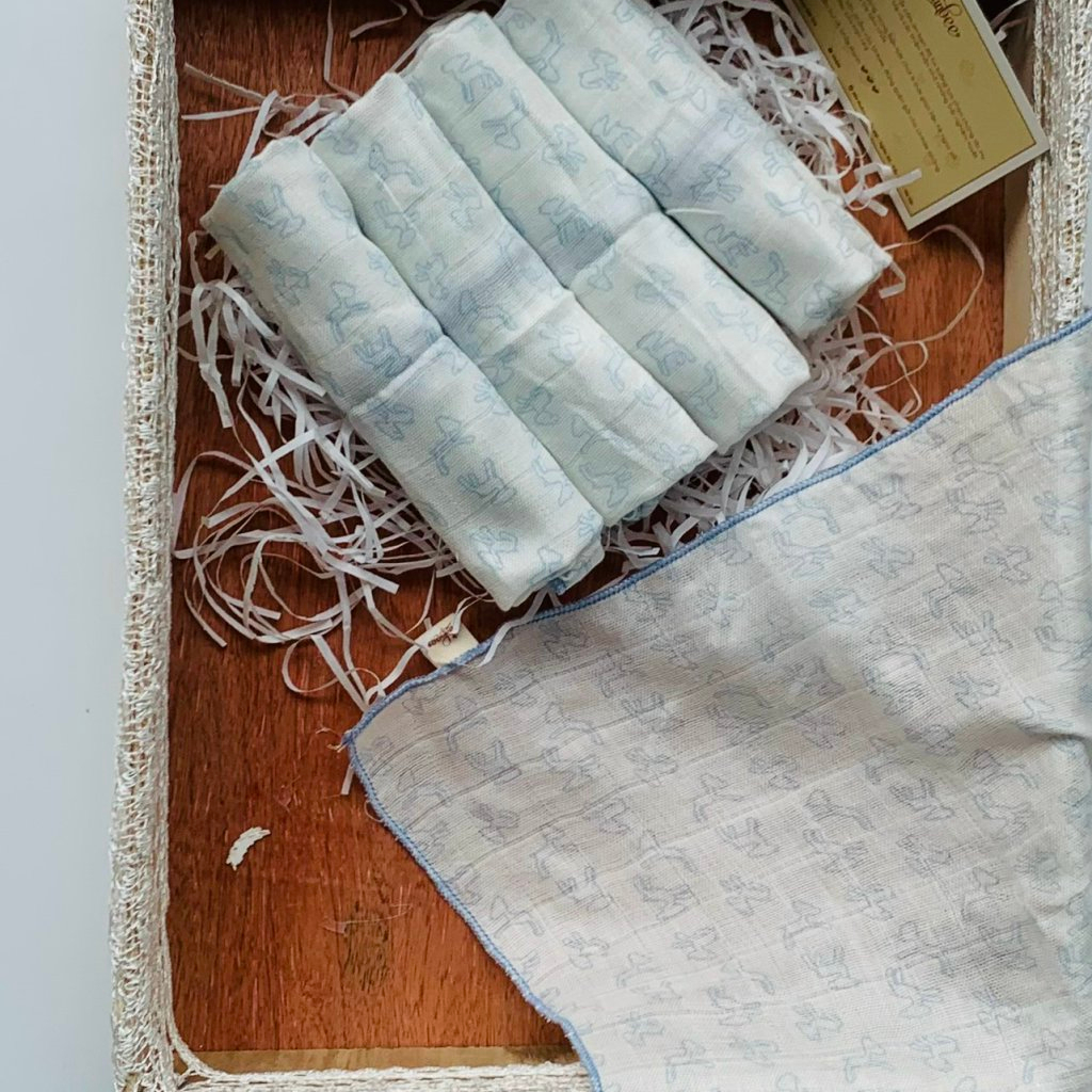 Khăn Sữa Sợi Tre Bamboo Ranbee Set 5 chiếc - Chất Liệu Xô Sợi Tre Cao Cấp  - PK03801