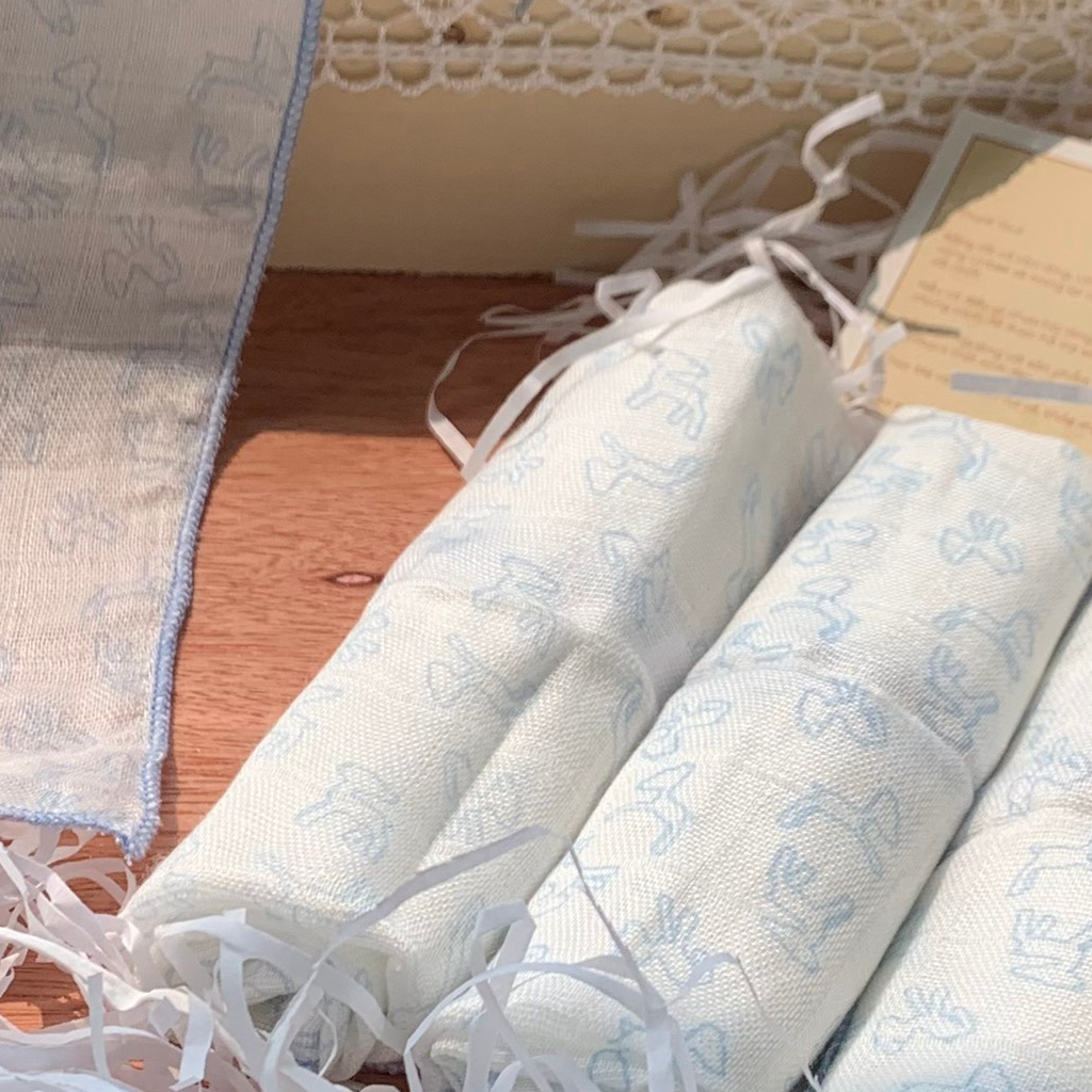 Khăn Sữa Sợi Tre Bamboo Ranbee Set 5 chiếc - Chất Liệu Xô Sợi Tre Cao Cấp  - PK03801