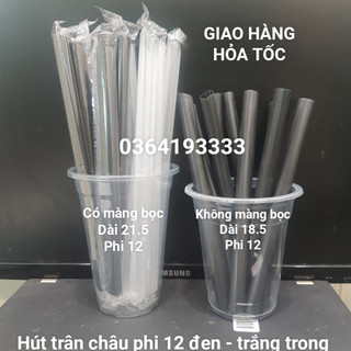 Ống hút trà sữa trân châu đen trắng 1 gói
