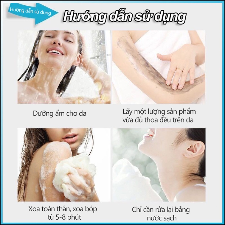 Sữa Tắm Bùn Núi Lửa Dưỡng Ẩm Làm Trắng Da ữa Tắm Bùn Khoáng Biển Sâu Dưỡng Sáng Da, Thơm Lâu Okanen