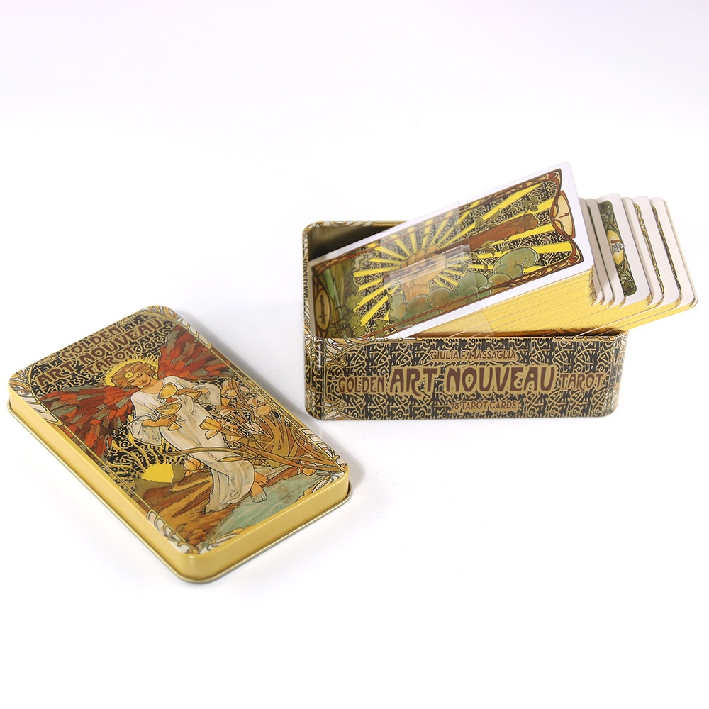 Bộ Golden Art Nouveau Tarot Hộp Sắt Nifoki