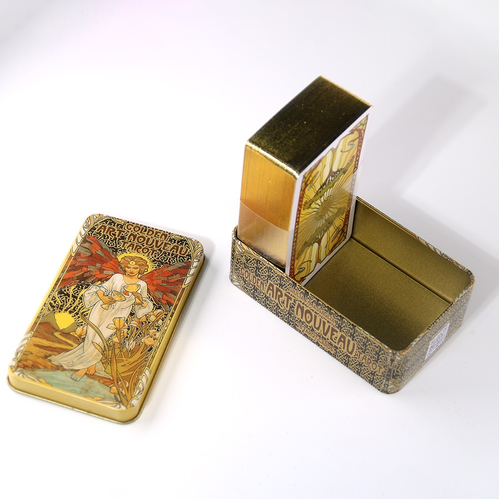 Bộ Golden Art Nouveau Tarot Hộp Sắt Nifoki