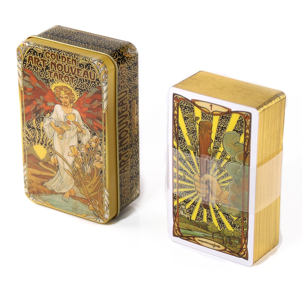Bộ Golden Art Nouveau Tarot Hộp Sắt Nifoki