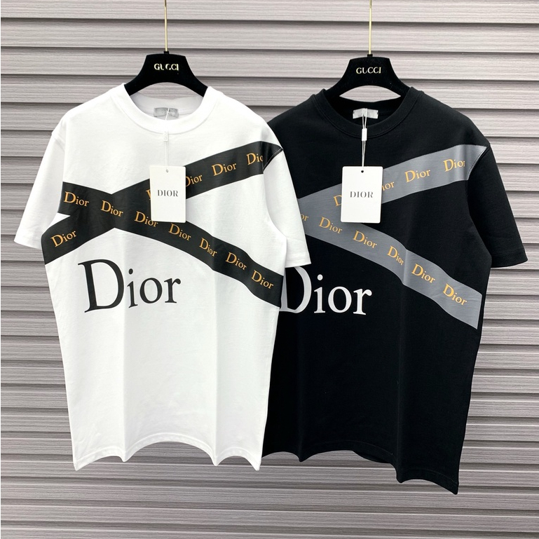 Áo phông Nam Nữ Dior họa tiết in chéo , Áo thun Nam Nữ form rộng Dior 100% cotton