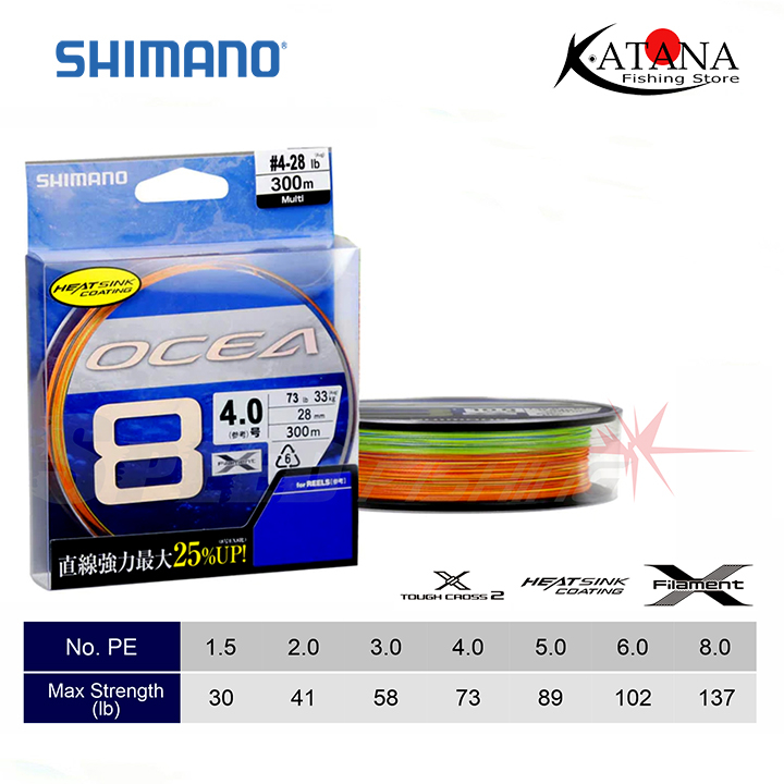 Dây Câu Cá Shimano Ocea 8 PE - LD-A71SE - 300m - Made in Japan