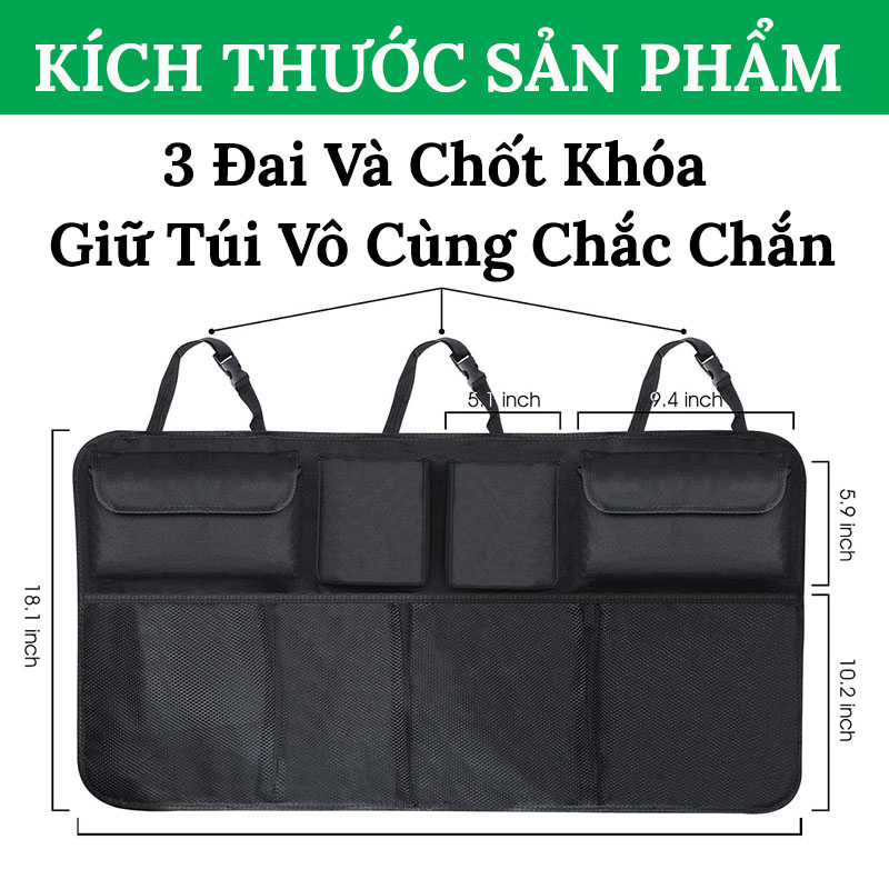 Túi Lưới Treo Cốp Xe Ô Tô Đựng Đồ Có 4 Ngăn Sức Chứa Lớn LOẠI 1