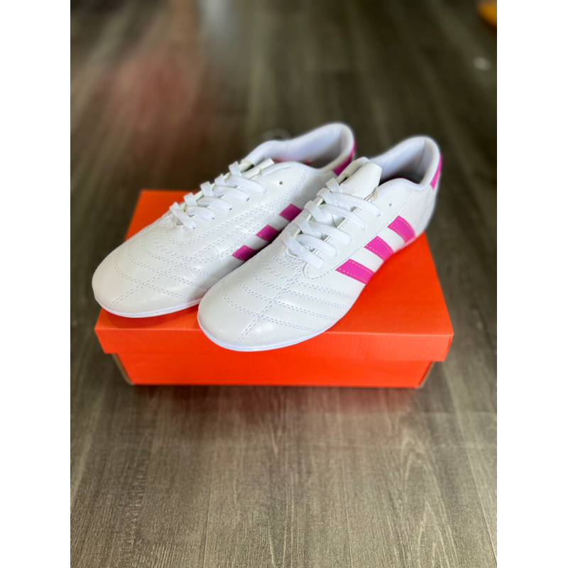 Giày Bóng Đá 3 Sọc Geet Chính Hãng, Trắng Sọc Hồng