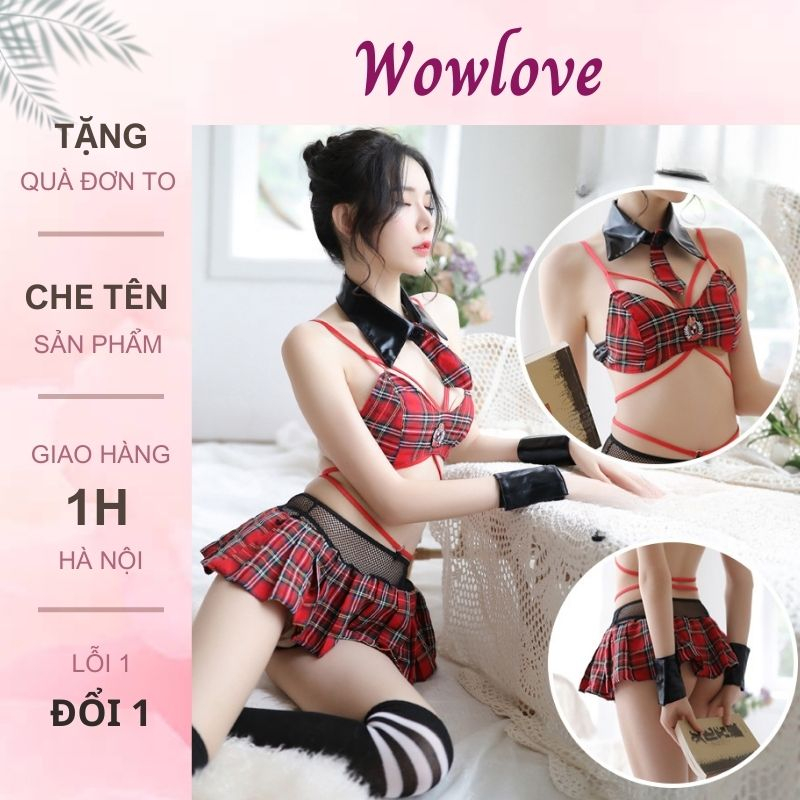 Cosplay sexy nữ sinh Anh Quốc - đồ bộ ngủ hóa trang học sinh gợi cảm quyến rũ