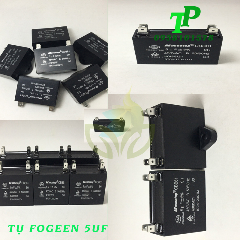 Tụ Quạt 5UF Mascotop CBB61 +5%