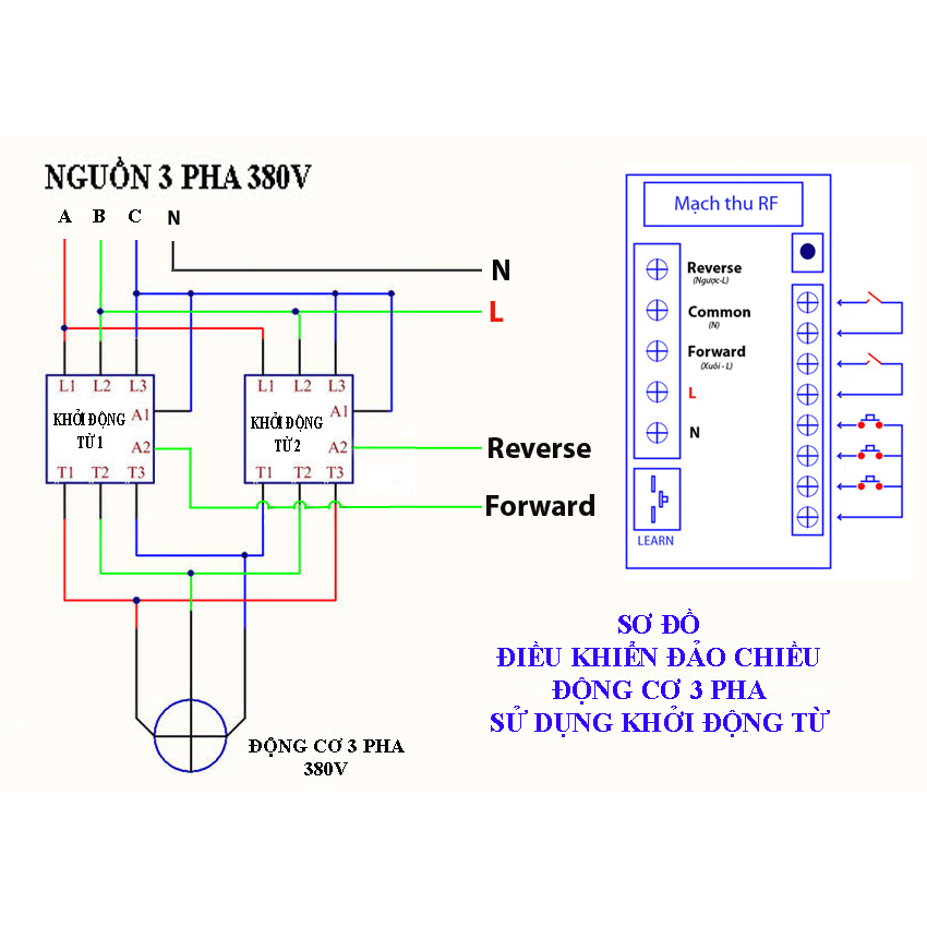Công tắc điều khiển đảo chiều động cơ AC85-260V có hành trình V5