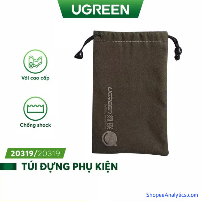 Túi đựng phụ kiện UGREEN 20319 - Kích thước 12x19cm Chống thấm nước, dây rút tiện lợi