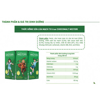 Sữa Ca cao Lúa mạch TH true CHOCOMALT MISTORI hộp giấy 180ml