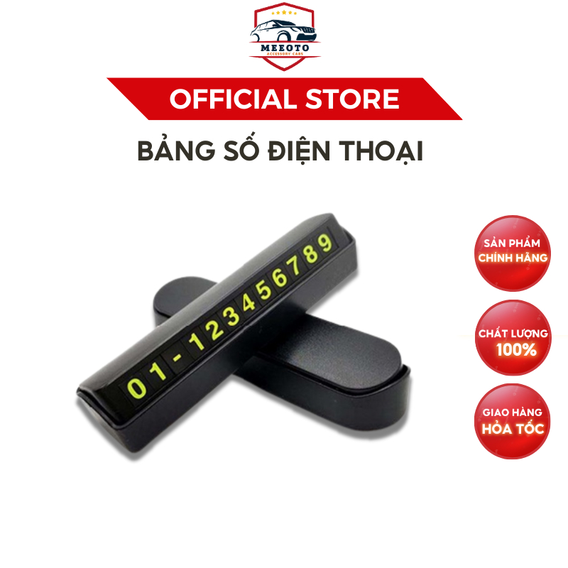Bảng Số Điện Thoại Ô Tô MEOTO Chất Lượng Cao Đặt Trên Taplo Có Phản Quang Hỗ Trợ Dừng Đỗ Xe Hơi