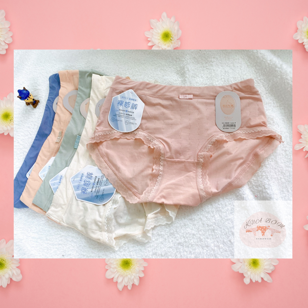 Quần lót cotton lạnh có lưới thông hơi viền ren cao cấp, lót cotton kháng khuẩn, quần lót nữ mã 3243