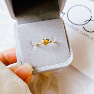 Nhẫn nữ tim phồng vàng có đủ size 10k