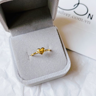 Nhẫn nữ tim phồng vàng có đủ size 10k